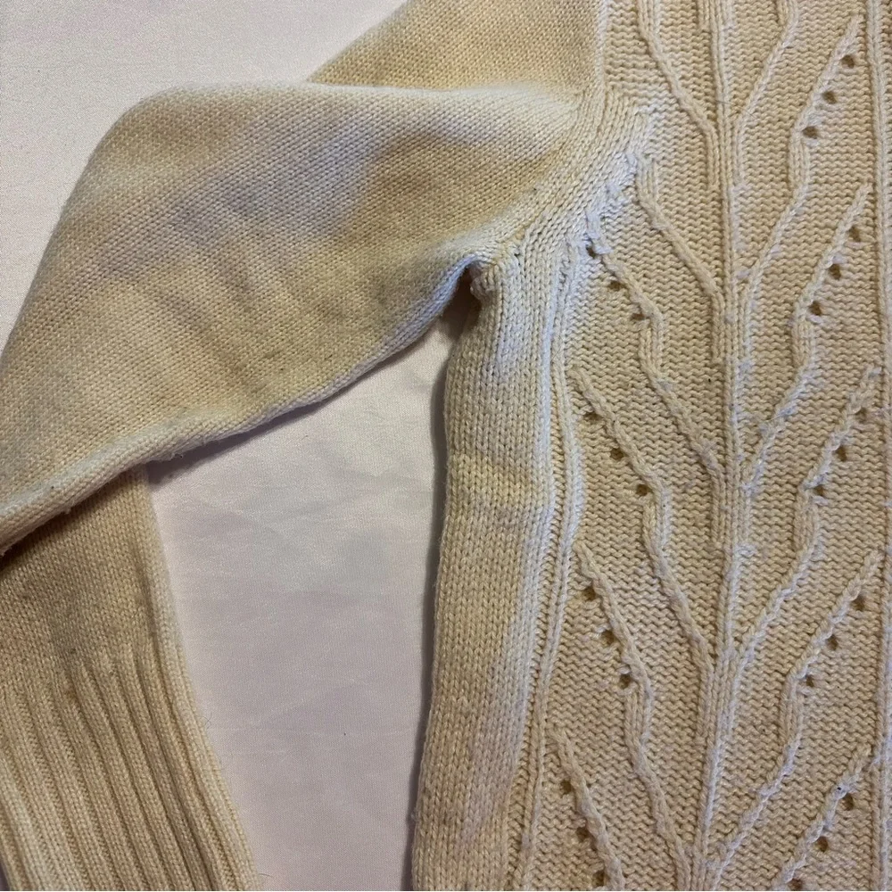 J. Crew Cream Cable Crewneck Sweater